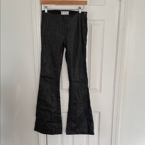 Free People Black Flared Wide Leg Jeans Size W25